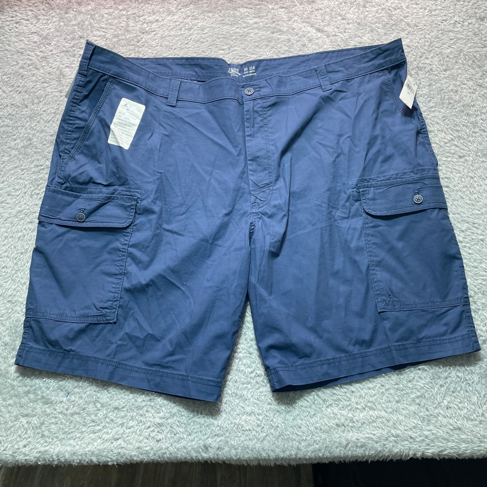 NWT IZOD Saltwater Stretch Dockside Cargo Shorts Mens 50 Cadet Navy